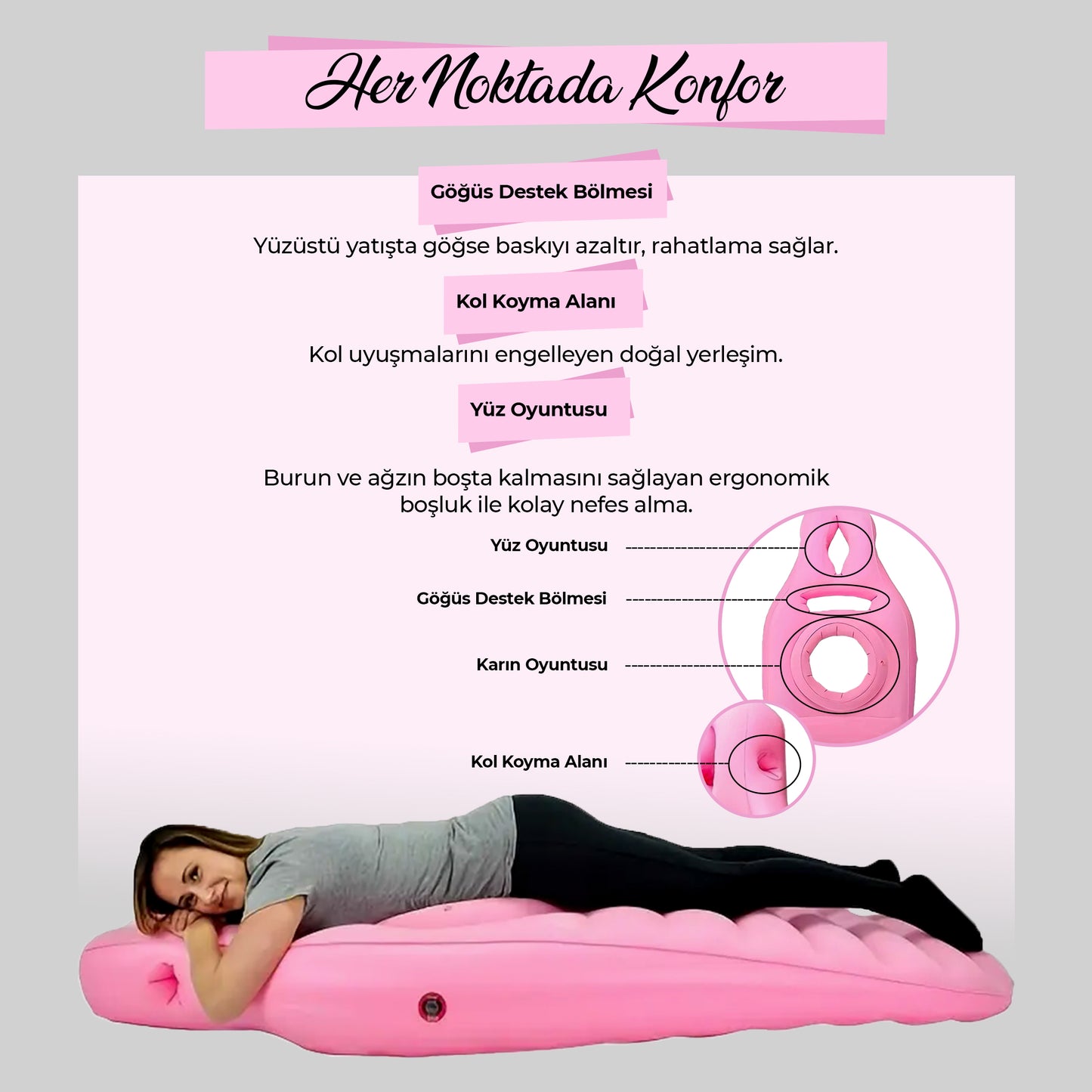 RELAXUS Şişirilebilir Hamile Yatağı Ve Yastığı