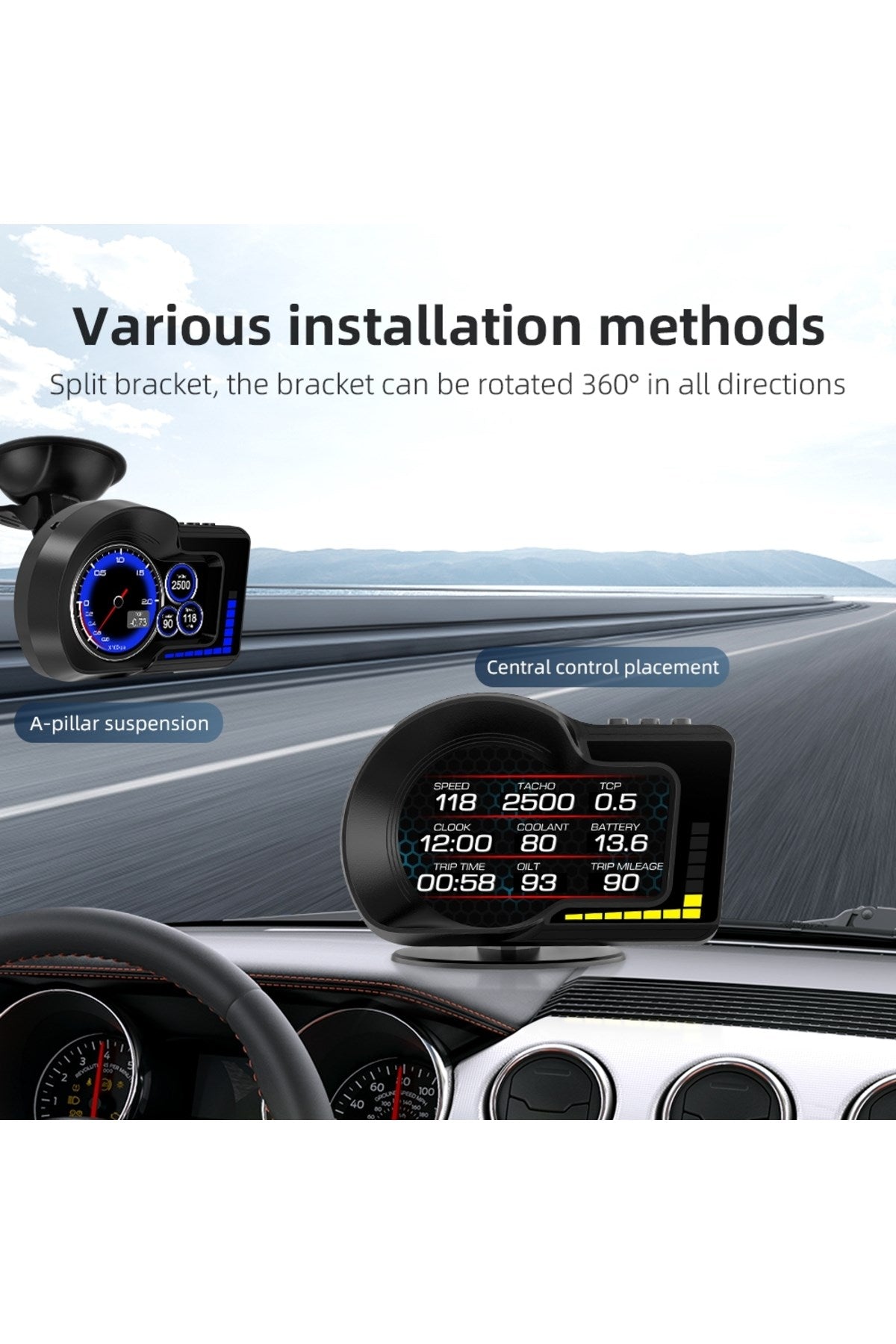 F15 HUD OBD Gelişmiş Fonksiyonlu Araç Veri Ekranı Head Up Display