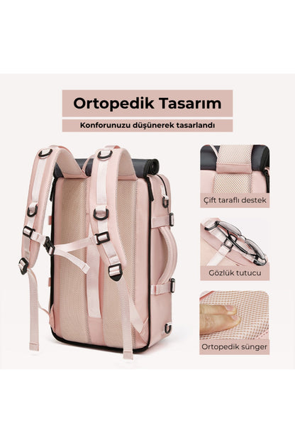 Ayakkabı Bölmeli Su Geçirmez Spor & Seyahat Sırt Çantası – 30L – 16” Laptop Bölmeli