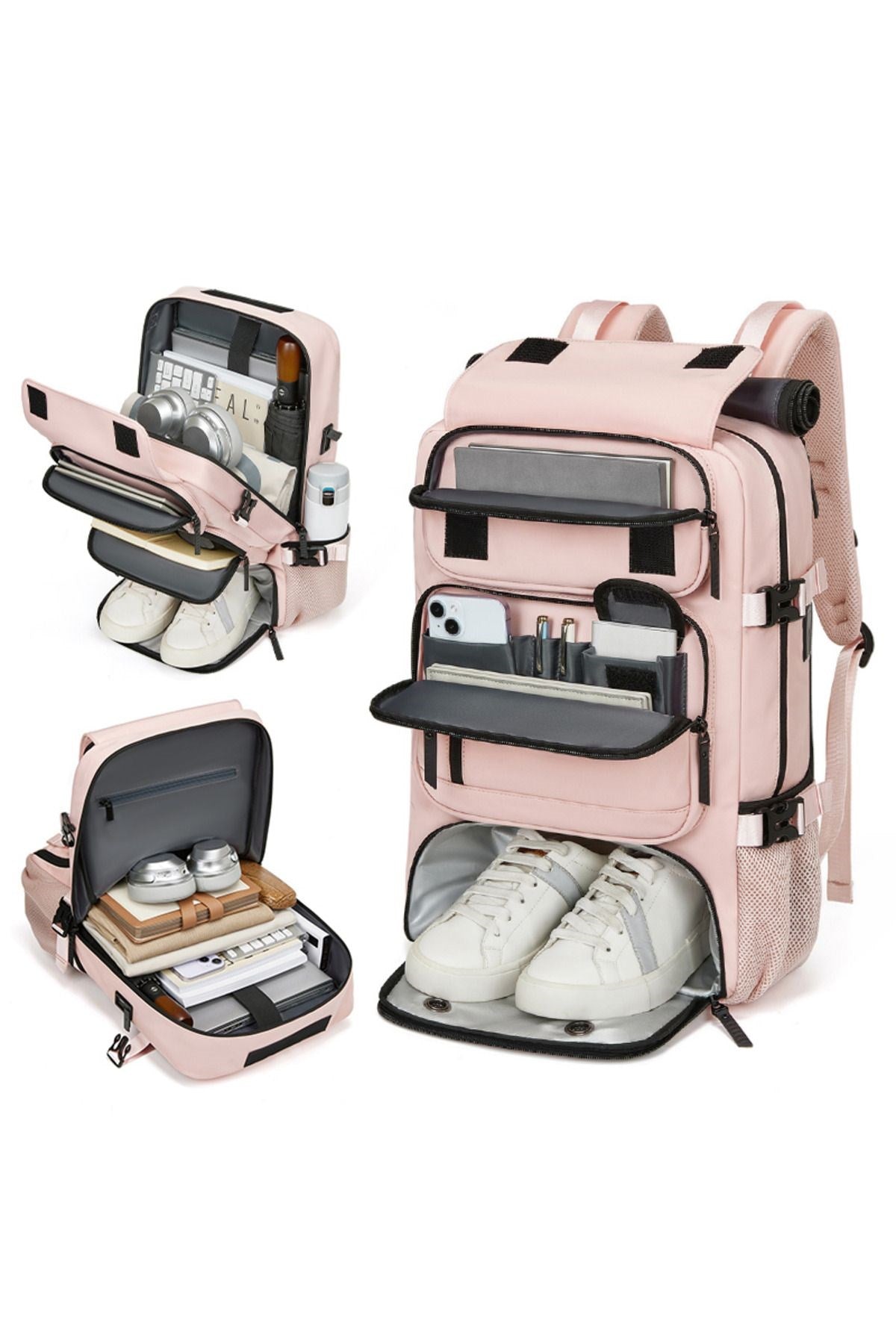 Ayakkabı Bölmeli Su Geçirmez Spor & Seyahat Sırt Çantası – 30L – 16” Laptop Bölmeli