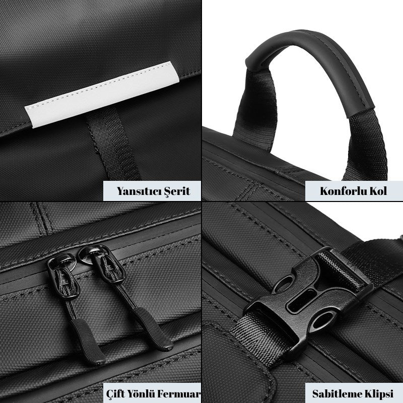Su Geçirmez Seyahat Sırt Çantası - Yalıtımlı Çanta ve Islak Eşya Çantası Hediye - 16"inç Laptop Bölmeli
