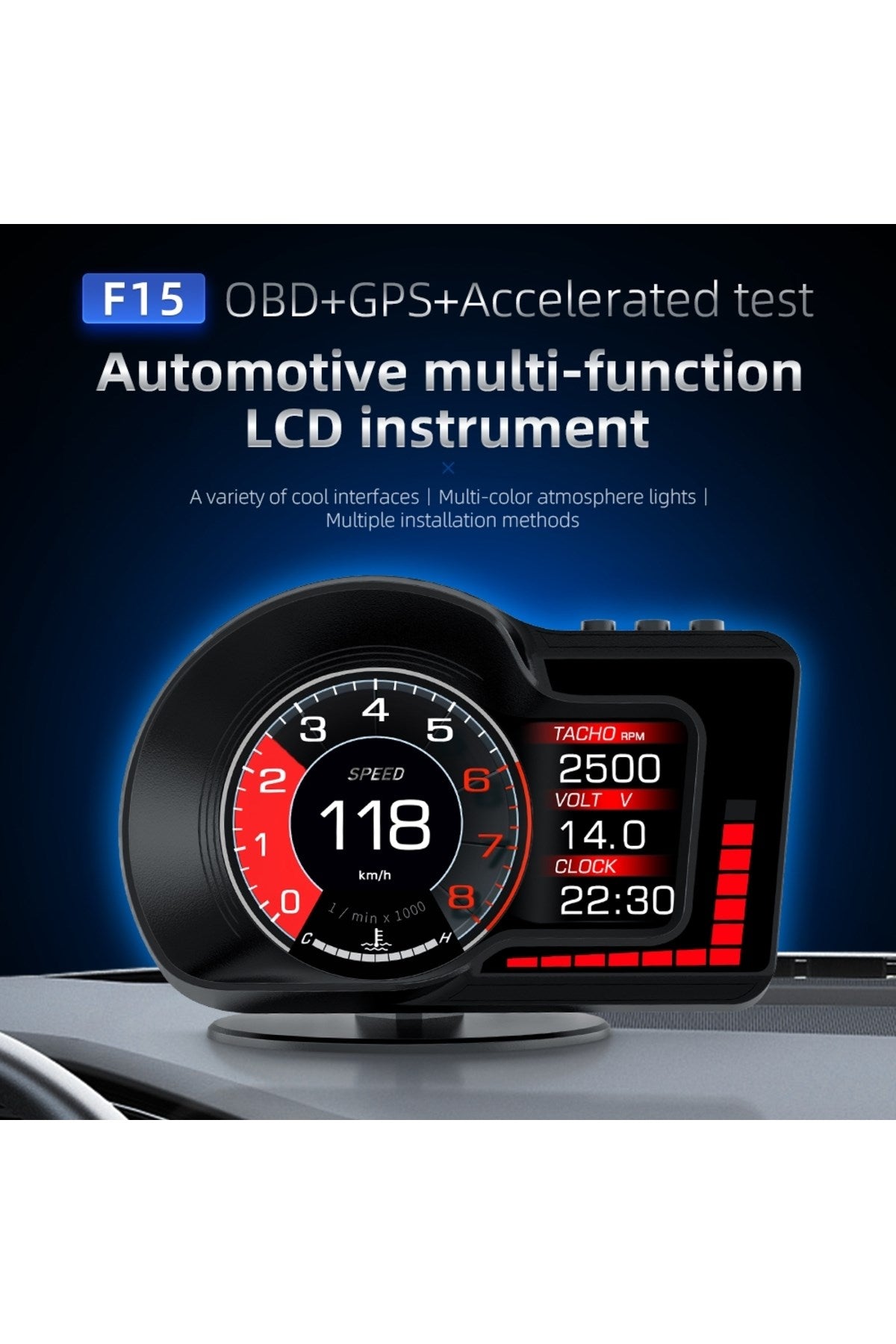 F15 HUD OBD Gelişmiş Fonksiyonlu Araç Veri Ekranı Head Up Display