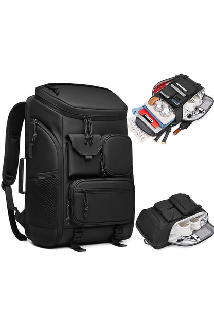 Ayakkabı Bölmeli Su Geçirmez Spor & Seyahat Sırt Çantası – 30L – 17” Laptop Bölmeli