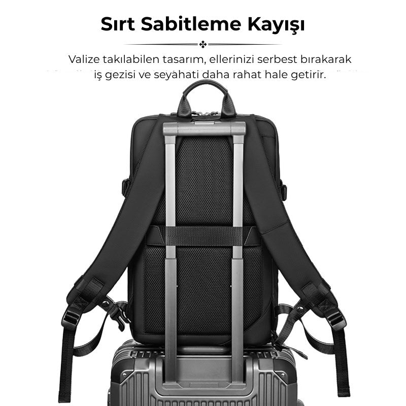 Su Geçirmez Seyahat Sırt Çantası - Yalıtımlı Çanta ve Islak Eşya Çantası Hediye - 16"inç Laptop Bölmeli