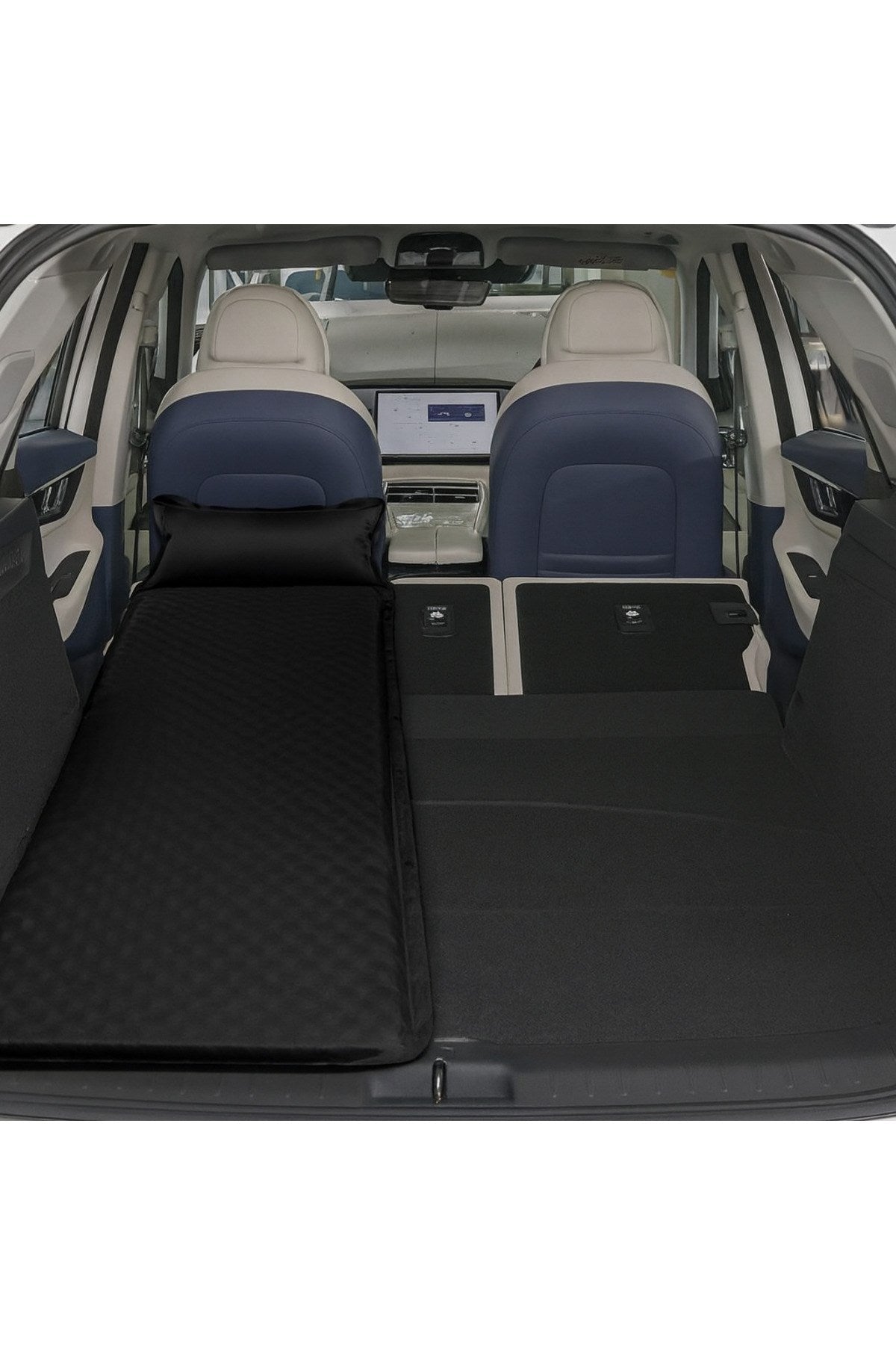 Chery Tiggo 8 Pro Uyumlu Araç İçi Şişme Yatak Ve Yastık Seti Pompa Siyah