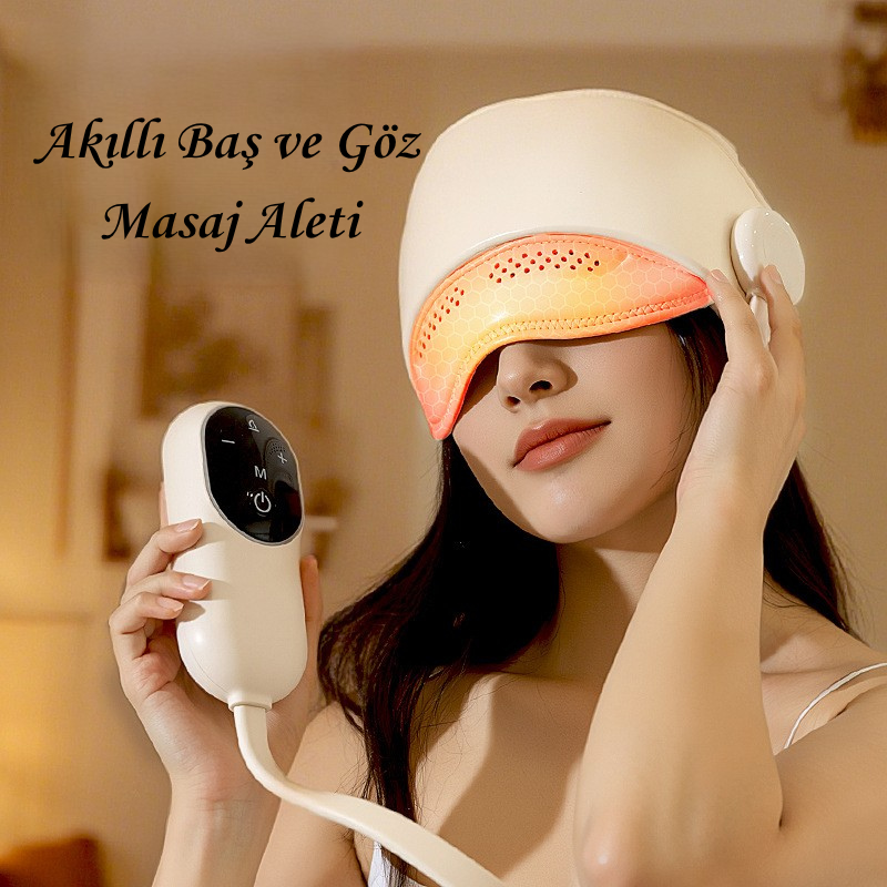 Akıllı Baş ve Göz Masaj Aleti - Isıtmalı