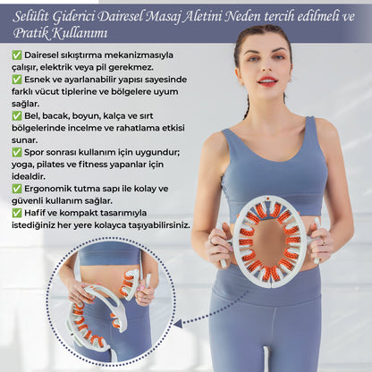 Sıkılaştırıcı Masaj Aleti Selülit Giderici 3 Parçalı Çok Fonksiyonlu Vücut Şekillendirici Esnek Ayarlanabilir