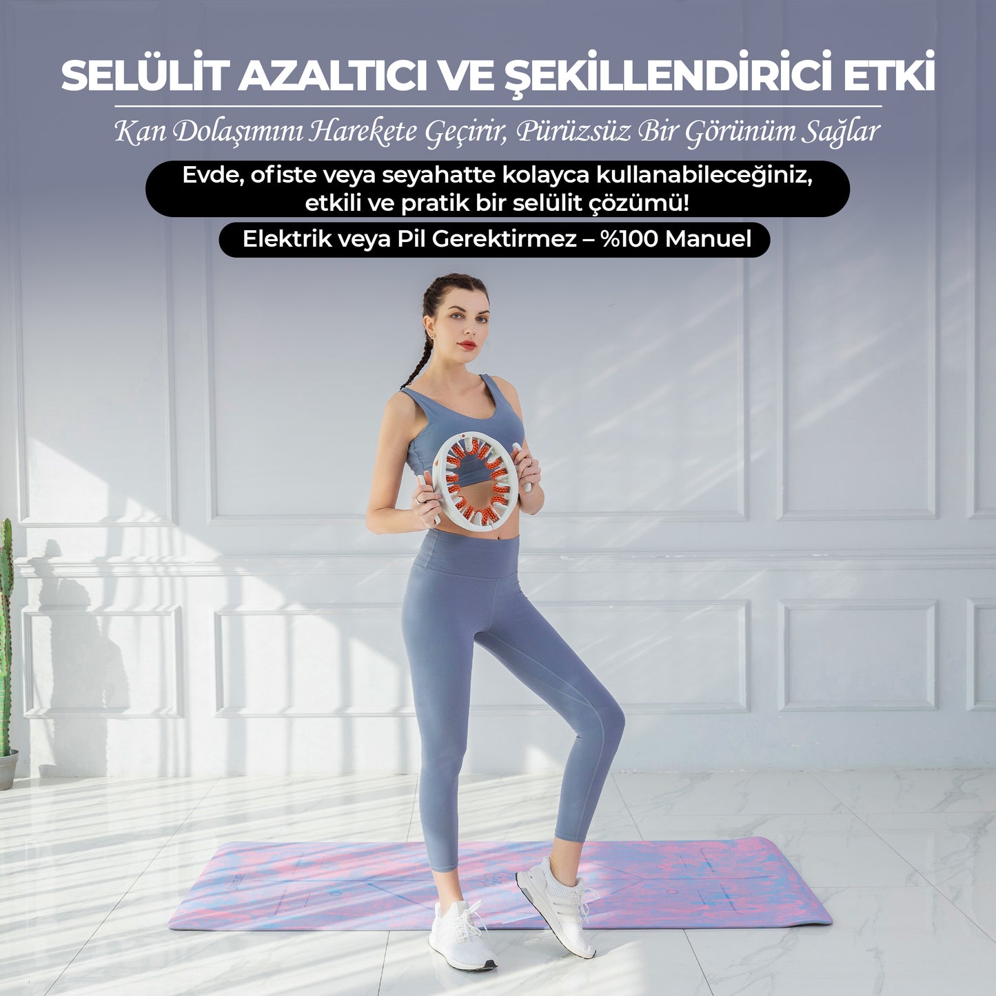 Sıkılaştırıcı Masaj Aleti Selülit Giderici 3 Parçalı Çok Fonksiyonlu Vücut Şekillendirici Esnek Ayarlanabilir