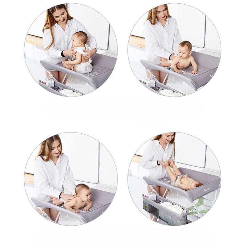 Portatif Bebek Alt Değiştirme Bakım Masası Sepetli Organizer Katlanabilir Taşınabilir İstasyon Tekerlekli Askılık