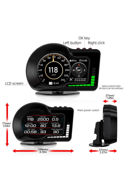 F15 HUD OBD Gelişmiş Fonksiyonlu Araç Veri Ekranı Head Up Display
