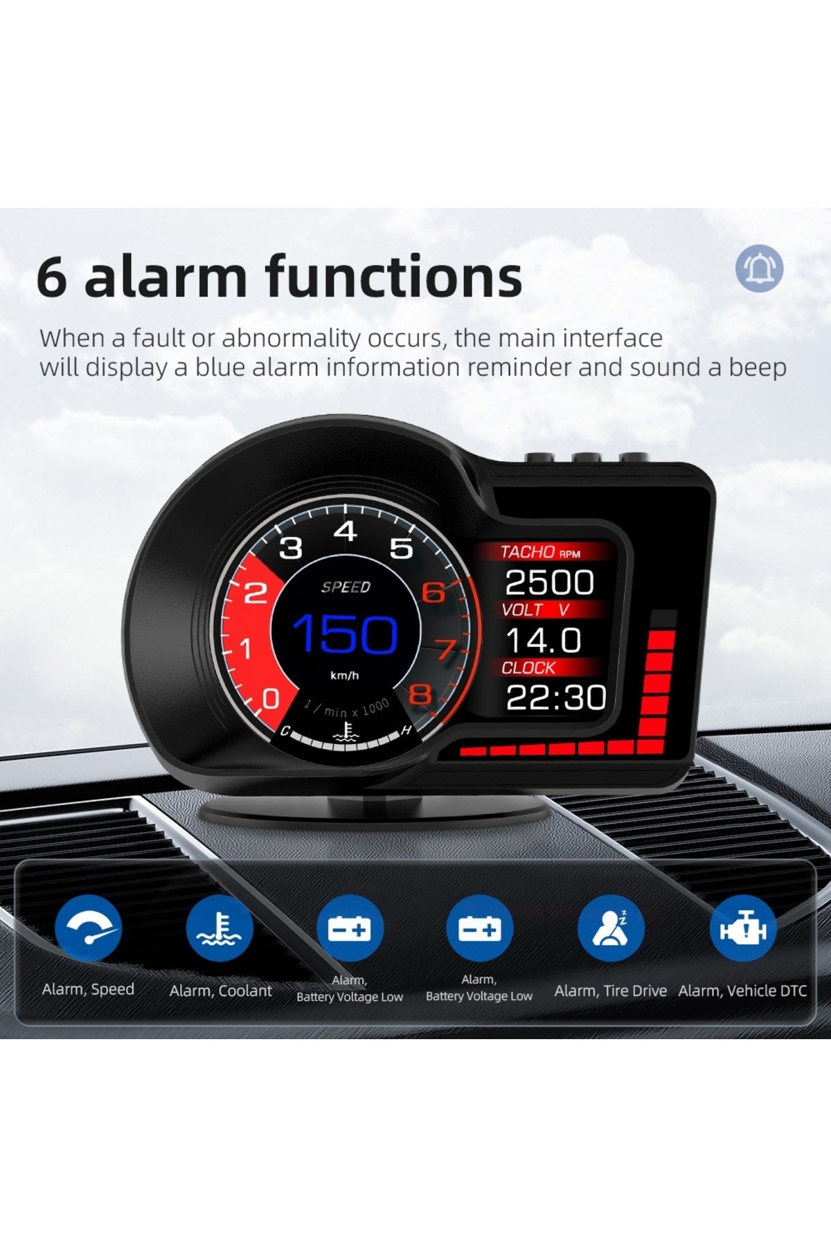 F15 HUD OBD Gelişmiş Fonksiyonlu Araç Veri Ekranı Head Up Display