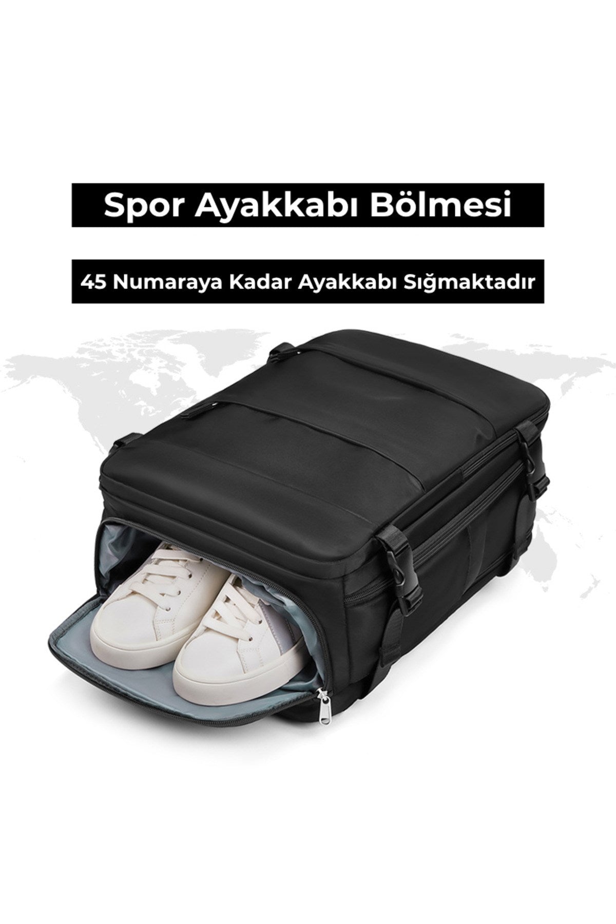 Su Geçirmez 16" inç 30L Ayakkabı Bölmeli Seyahat Sırt Çantası - Laptop Bölmeli, USB Şarj Girişli