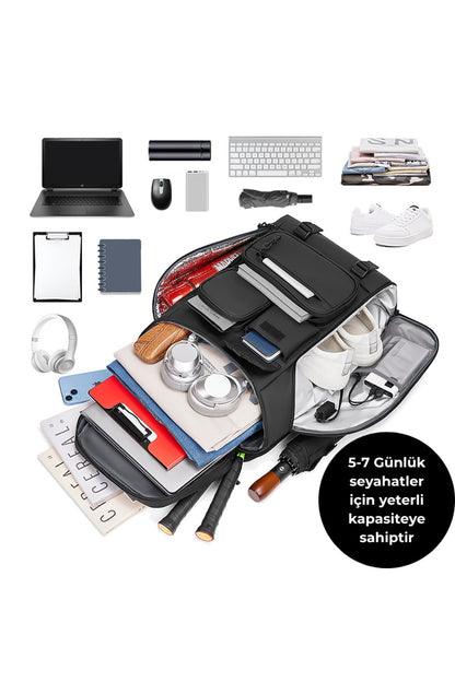 Ayakkabı Bölmeli Su Geçirmez Spor & Seyahat Sırt Çantası – 30L – 17” Laptop Bölmeli