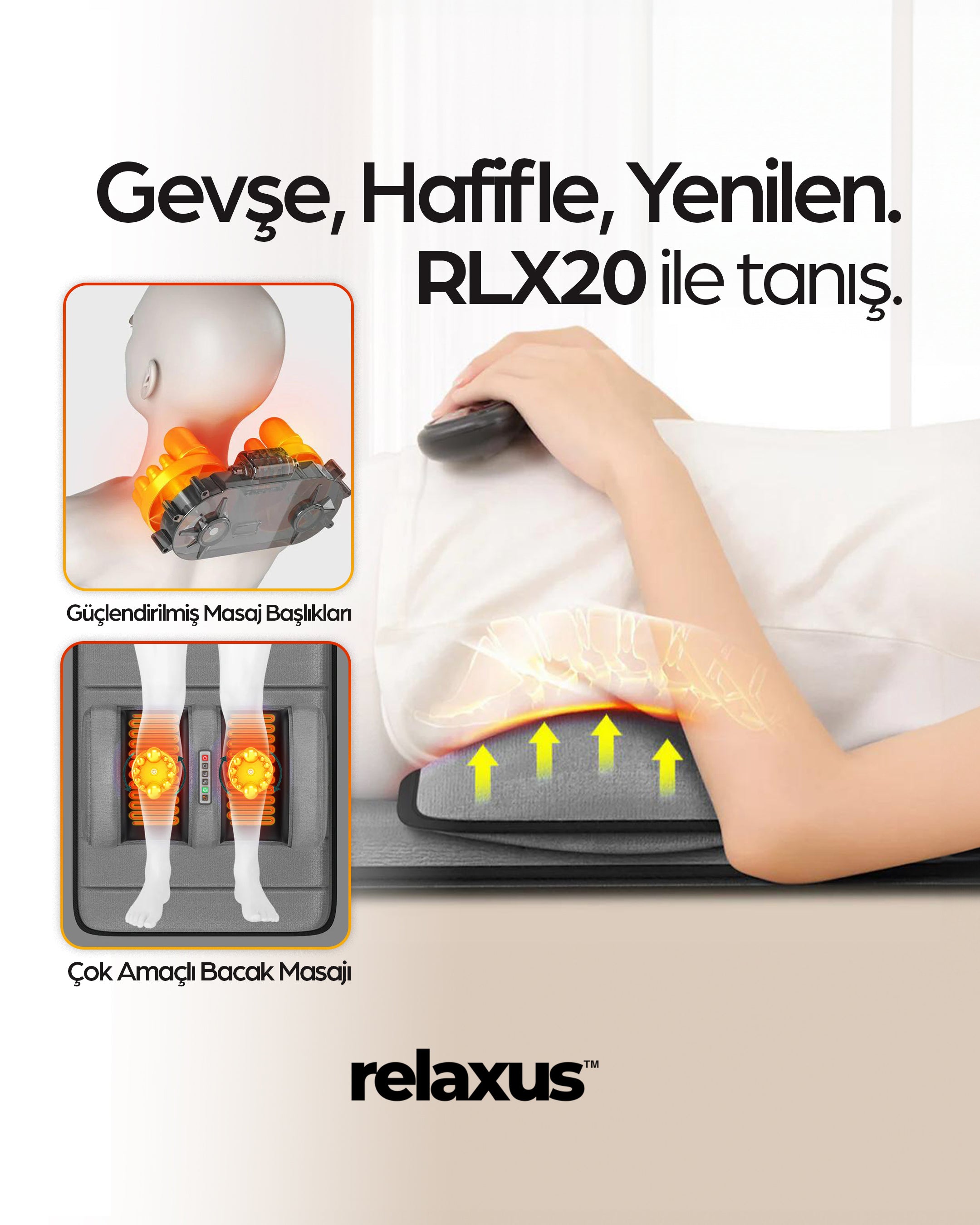 Relaxus RLX20 – 3D Isıtmalı Masaj Yatağı