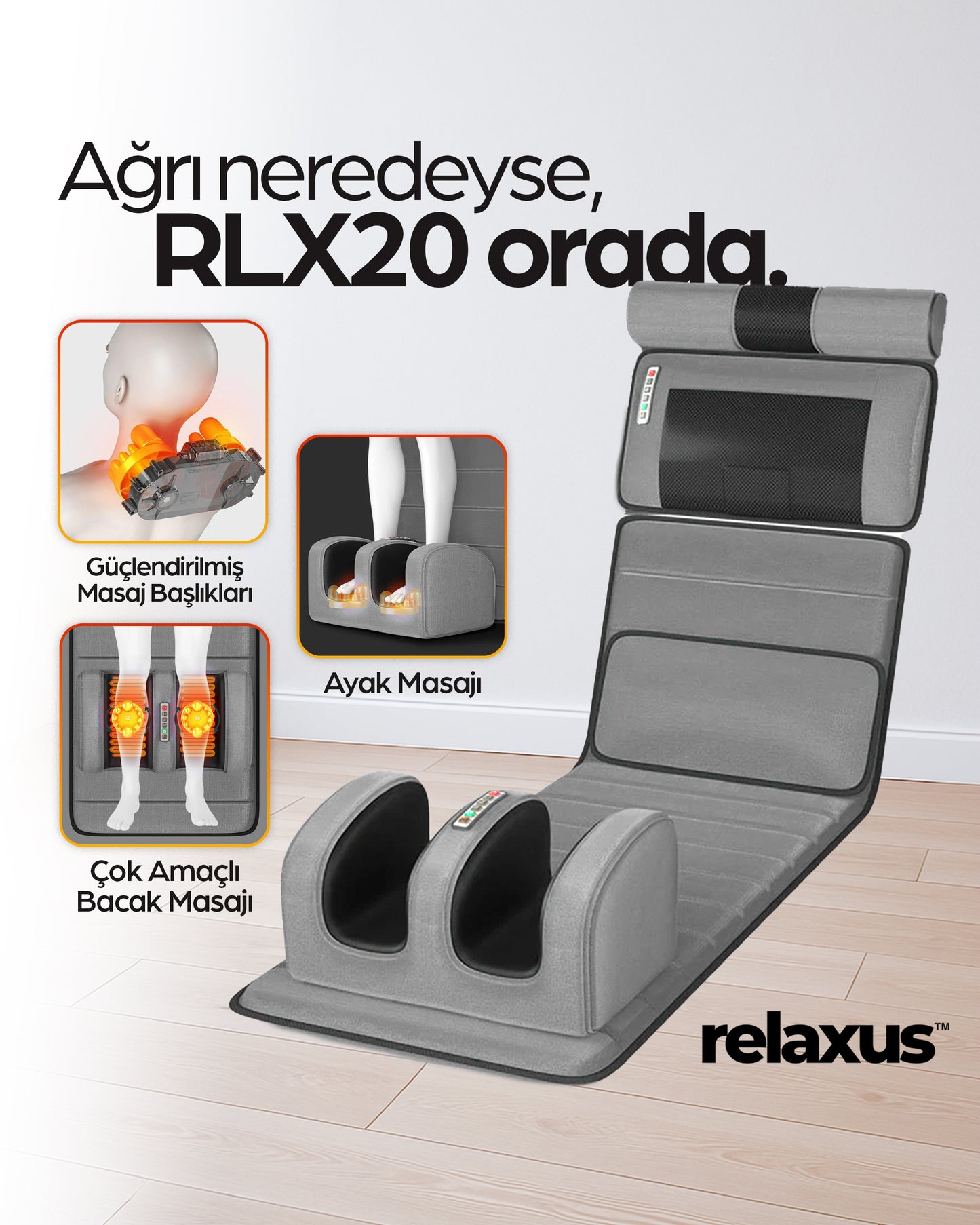 Relaxus RLX20 – 3D Isıtmalı Masaj Yatağı