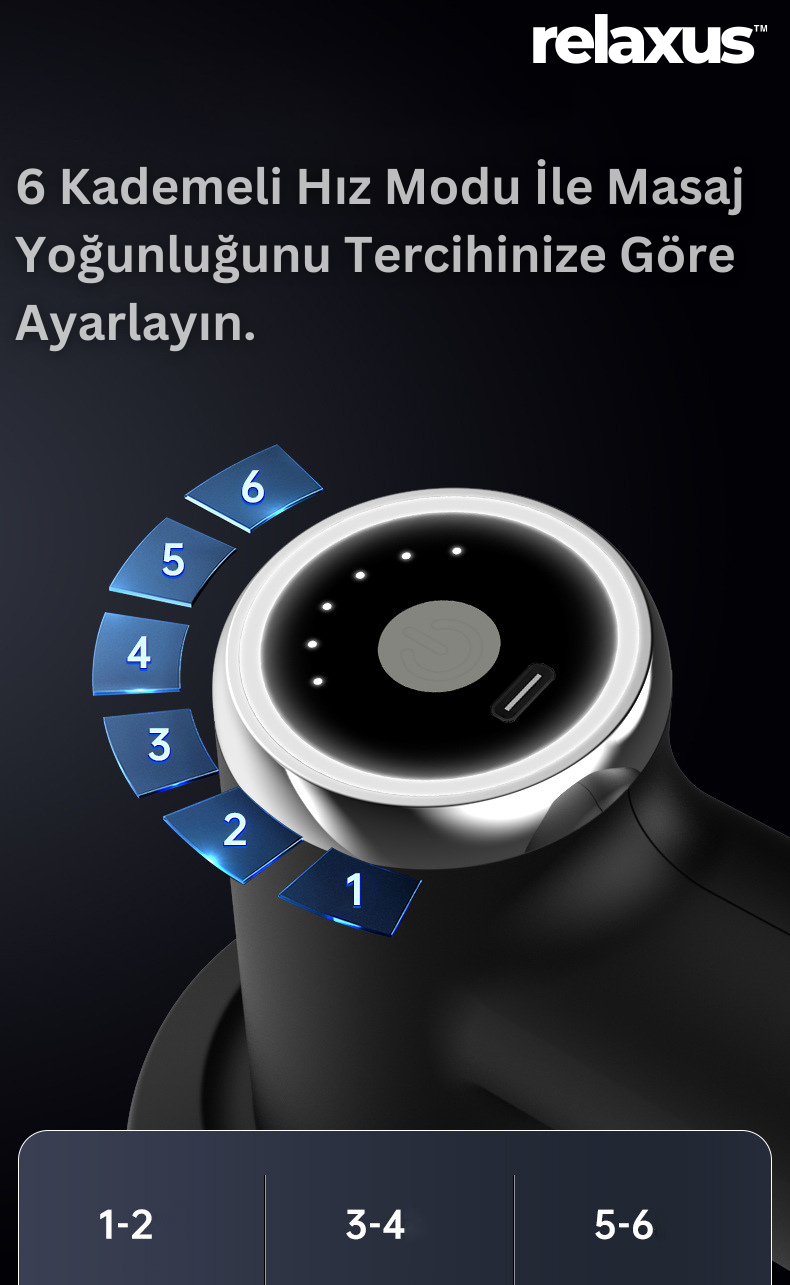 Relaxus RLX30 – Çok Başlıklı Masaj Tabancası