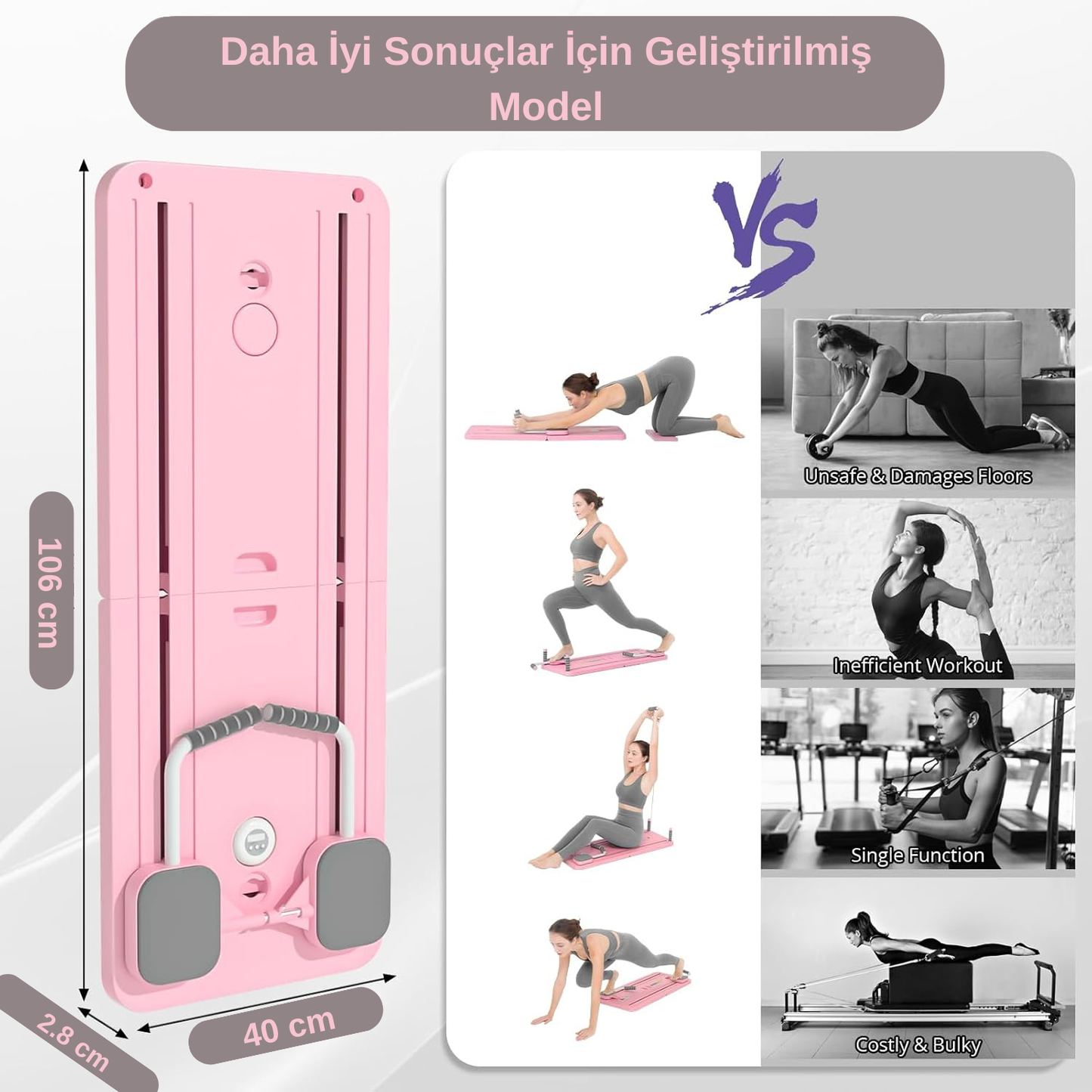 Katlanabilir Pilates Reformer – Tüm Vücut Egzersizi