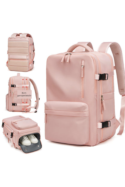 Su Geçirmez 16" inç 39L Ayakkabı Bölmeli Seyahat Sırt Çantası - Laptop Bölmeli, USB Şarj Girişli