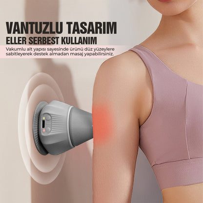 RELAXUS 4 Başlıklı Silikon Vücut Masaj Aleti – Şarjlı | 2 Kademe Isıtmalı, 3 Masaj Modlu